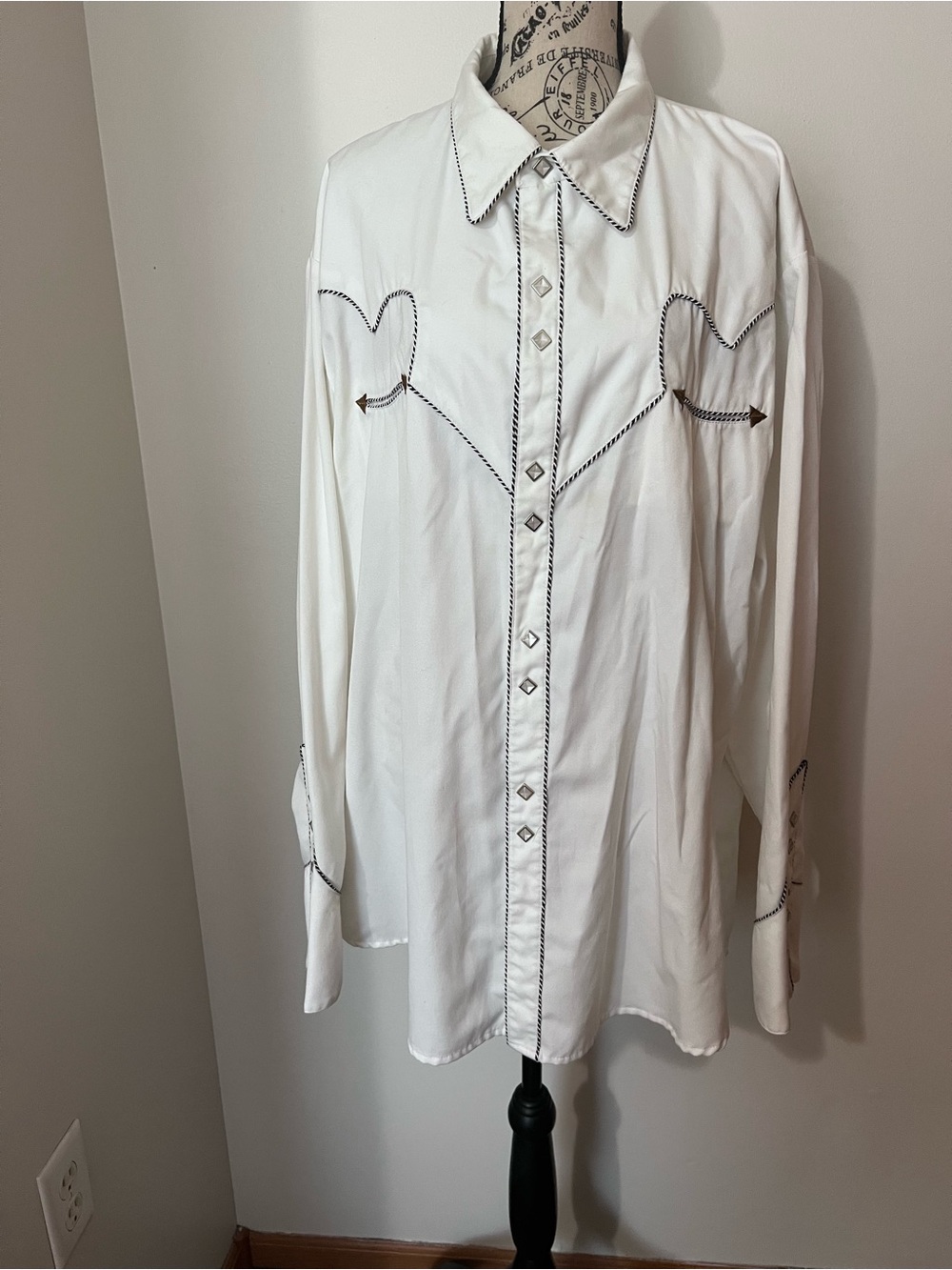 Scully Vintage Western Shirt XXL Diamond Pearl Snap